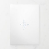 アリシャダスティブルーボタニカルエレガントな結婚式 三つ折り招待状 (カバー)