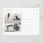 アリシャ金ゴールドタンボタニカルエレガントな結婚式 案内ポストカード (裏面)