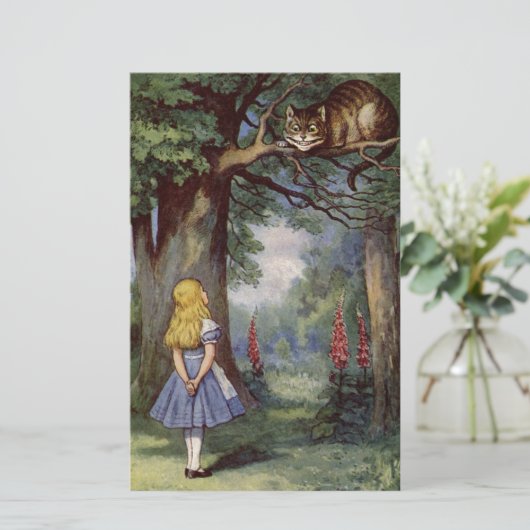 アリスおよびチェシャー猫 便箋 (スタンド正面)
