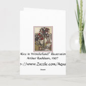 アリスおよび不思議の国-アーサーRackham カード (裏面)