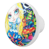 アリスおよび幼虫の陶磁器のノブ セラミックノブ (右)