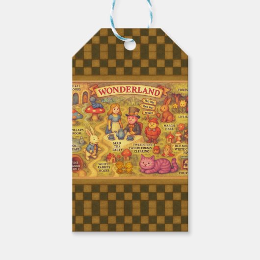 アリスお洒落トの不思議の国の地図 ギフトタグ (正面)