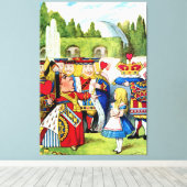 アリスが不思議の国でハートの女王に出会う キャンバスプリント (インサイチュ (ウッドフロア))