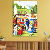 アリスが不思議の国でハートの女王に出会う キャンバスプリント (インサイチュ (リビング))