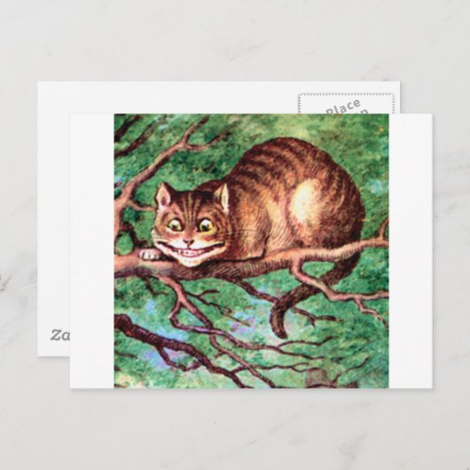 アリスが不思議の国のチェシャ猫と出会う ポストカード (正面/裏面)