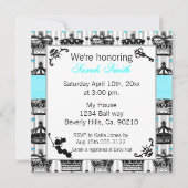 アリスが不思議の国の王冠王室のに赤ちゃんシャワー 招待状 (裏面)