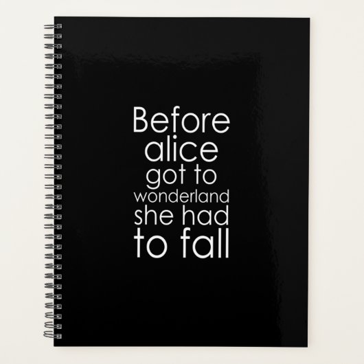 アリスが得不思議の国に行く前に、アリスは秋しなければならなかった プランナー手帳 (正面)