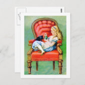 アリスとその猫、ダイナ ポストカード (正面/裏面)