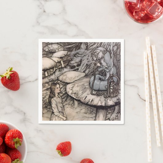 アリスとアキャタピラーワンダーランドパーティーラッカム スタンダードカクテルナプキン (インサイチュ)