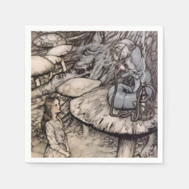 アリスとアキャタピラーワンダーランドパーティーラッカム スタンダードカクテルナプキン