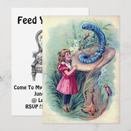 アリスとイモムシ 招待状 (正面/裏面)