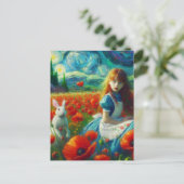 アリスとウサギがオズ・ヴァン・ゴッホ・ファンタジーに入る ポストカード (スタンド正面)