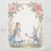 アリスとウサギの花柄スクラップブック用紙 (裏面)