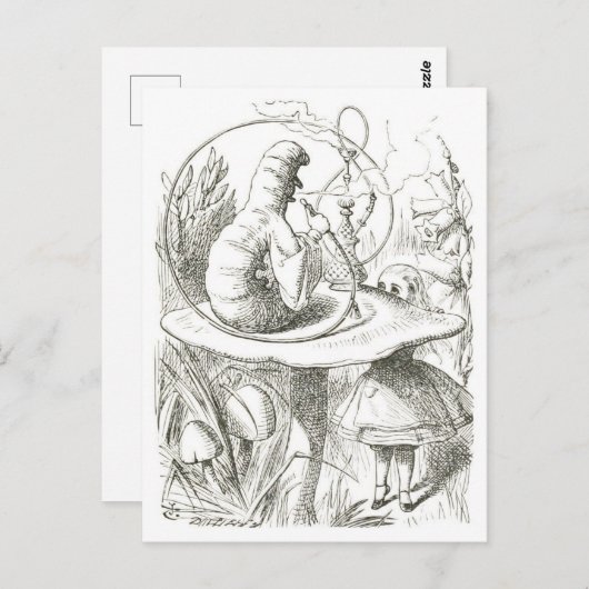 アリスとキャタピラヴィンテージイラストレーション ポストカード (正面/裏面)