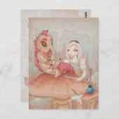 アリスとキャタピラ – ワンダーランドのアートハガキ ポストカード (正面/裏面)