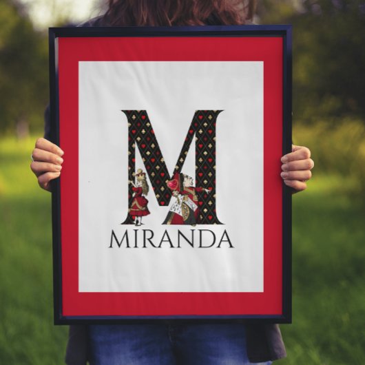 アリスとクイーン図解入りの、写真付きのレターMウォールプリント ポスター