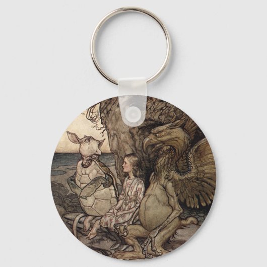 アリスとグリフォンとにせウミガメ キーホルダー (正面)