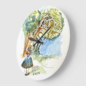 アリスとチェシャ猫の時計 ラージ壁時計 (傾斜)