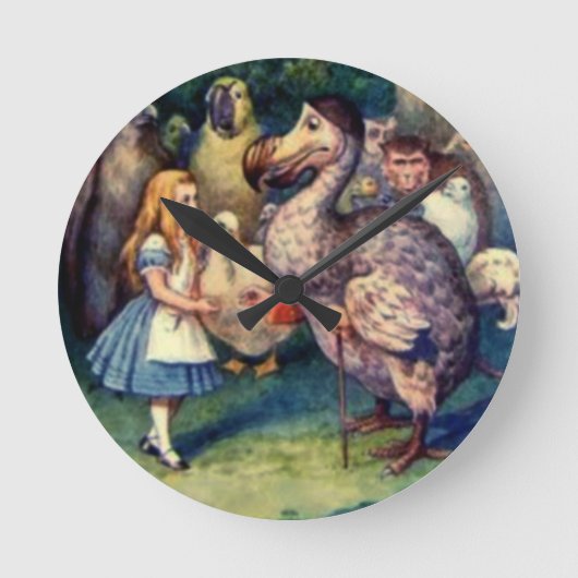 アリスとドードカラーウォールクロック ラウンド壁時計 (正面)