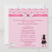 アリスとピンクのフラミンゴの卒業パーティー 招待状 (裏面)