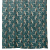 アリスとフラミンゴヴィンテージ シャワーカーテン (正面)