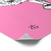 アリスとフラミンゴ（ピンクの背景） ポスター (角)