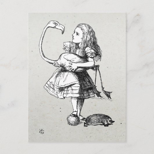 アリスとフラミンゴ ポストカード (正面)