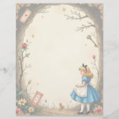 アリスとホワイトラビットの花柄スクラップブッキングペーパー (裏面)