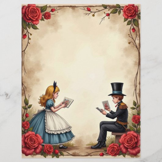 アリスと不機嫌ハッタ読ーのスクラップブック紙 (正面)