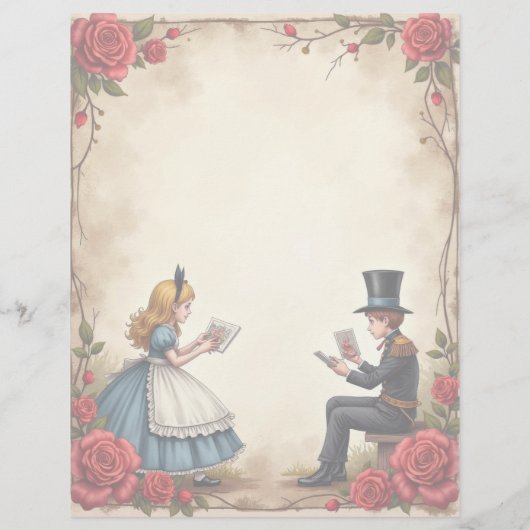 アリスと不機嫌ハッタ読ーのスクラップブック紙 (裏面)