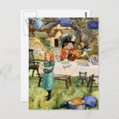 アリスと不機嫌帽子屋さんの紅茶パーティー ポストカード (正面/裏面)