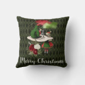 アリスと喫煙毛虫クリスマスグリーン クッション (裏面)