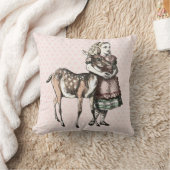 アリスと子鹿の装飾用クッション クッション (ブランケット)
