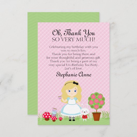 アリスと彼女のティーパーティー 招待状 (正面/裏面)