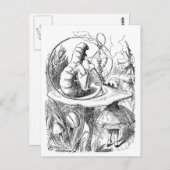 アリスと毛虫が出会う – 不思議の国のアリス ポストカード (正面/裏面)