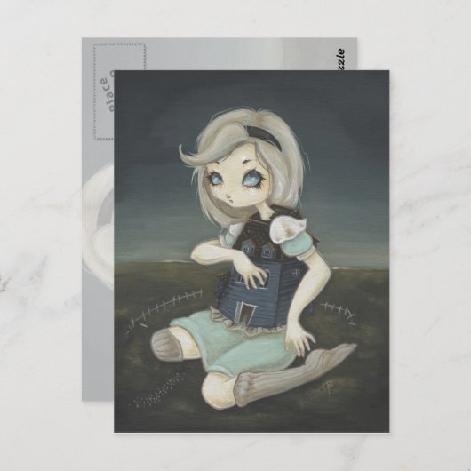 アリスと白うさぎハウスのはがき ポストカード (正面/裏面)