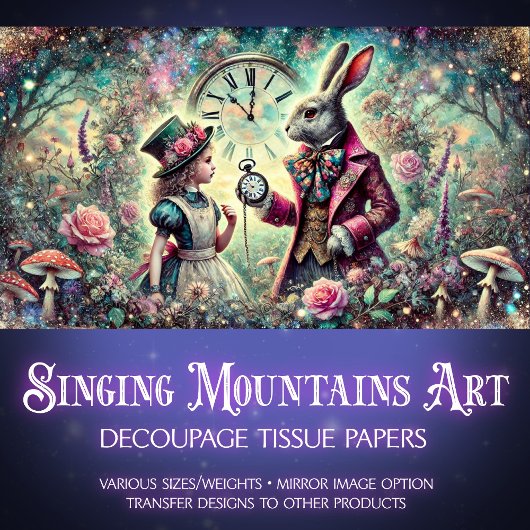 アリスと白うさぎワンダーランドクロックが切り離し 薄葉紙