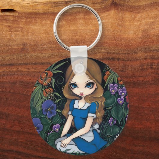 「アリスと花」キーチェーン キーホルダー (正面)