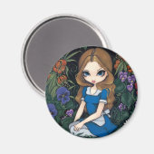 「アリスと花」磁石 マグネット (正面/裏面)