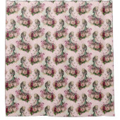 アリスと赤面の花ヴィンテージ シャワーカーテン (正面)