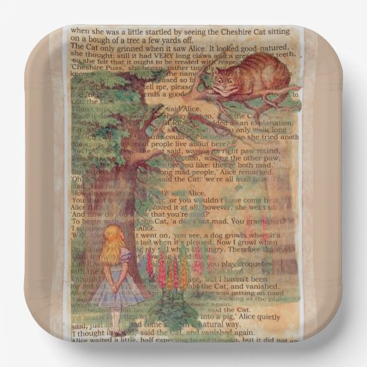 アリスと.Cheshireネコ紙プレート ペーパープレート (正面)