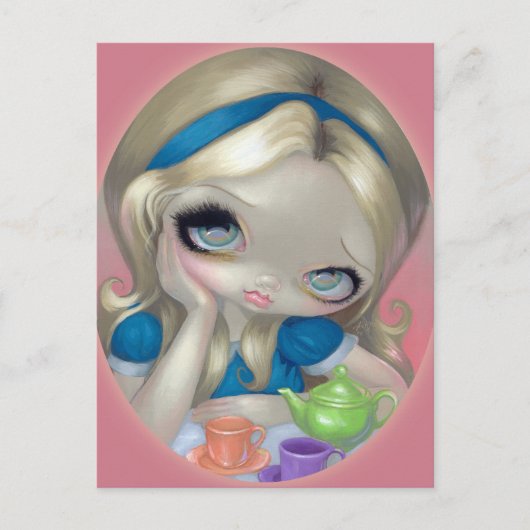 「アリスのお茶パーティー」はがき ポストカード (正面)