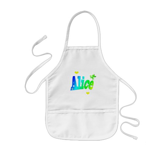 アリスのための色 子供用エプロン (正面)