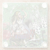 アリスのカードwonderlandハットウサギ ガラスコースター (裏面)