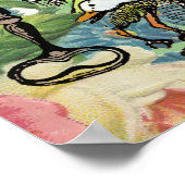 アリスのカードwonderlandハットウサギ ポスター (角)