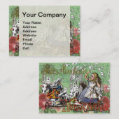 アリスのカードwonderlandハットウサギ 名刺 (正面/裏面)