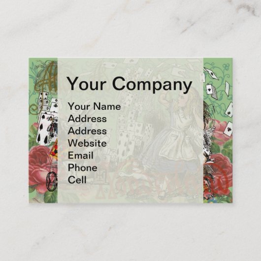 アリスのカードwonderlandハットウサギ 名刺 (正面)