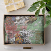 アリスのカードwonderlandハットウサギ 薄葉紙 (ギフト)