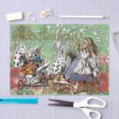 アリスのカードwonderlandハットウサギ 薄葉紙 (クラフト)