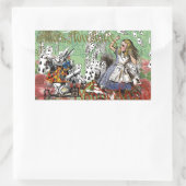 アリスのカードwonderlandハットウサギ 長方形シール (バッグ)